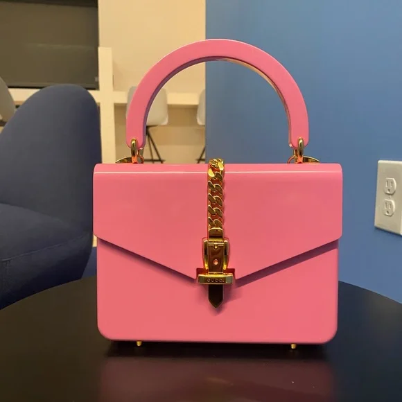 Gucci Limited Edition Sylvie 1969 Plexiglass Mini Bag w/ gold hardware and chain - Picture 4 of 16